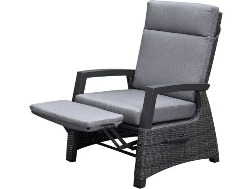 Dallas lounge tuinstoel verstelbaar met voetensteun antraciet