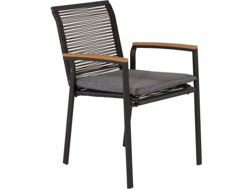 Dallas tuinstoel stapelbaar zwart, natuur.