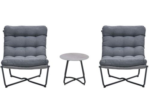 Danzig relaxstoelen set - carbon black - mystic grijs