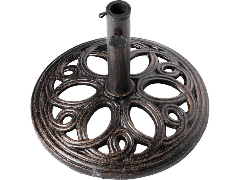 Decoratieve Gietijzeren Parasolvoet Zwaar 11 kg Rond Brons