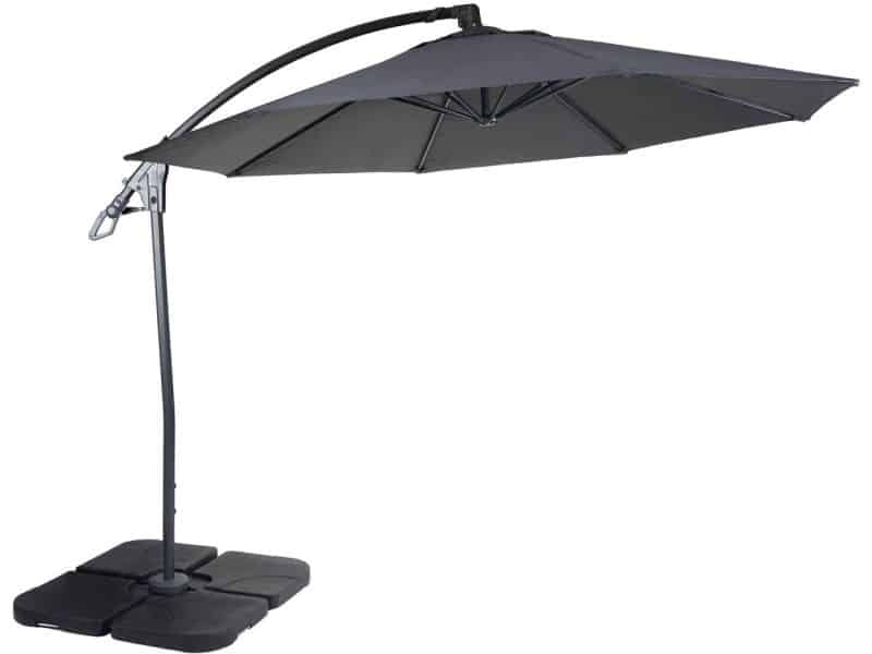 Deluxe zweefparasol MCW-D14, parasol, rond Ø 3 m polyester aluminium/staal