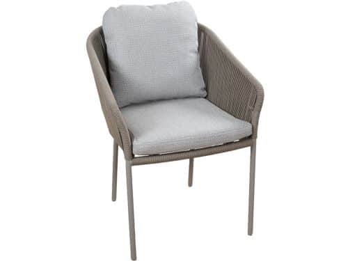 Dining tuinstoel Alezio | Latte/Camel | Rope & Aluminium