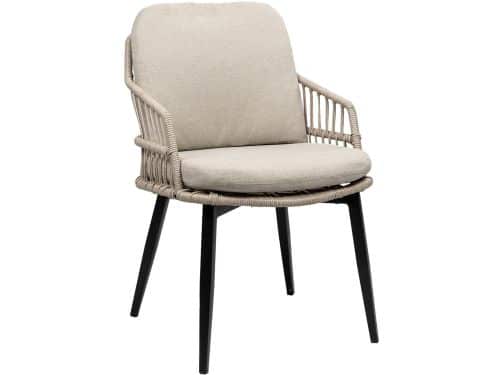 Dining tuinstoel Isabel | Sand/Black | Rope
