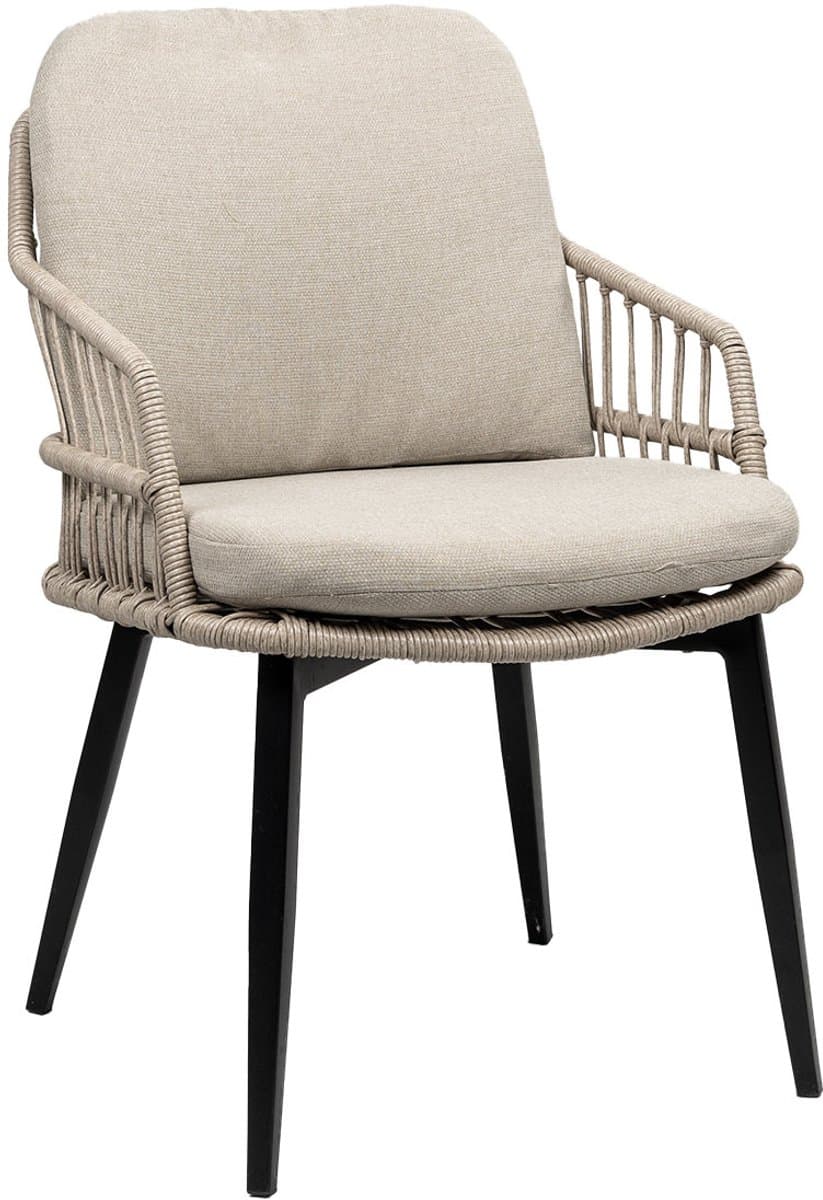 dining tuinstoel isabel | sand/black | rope