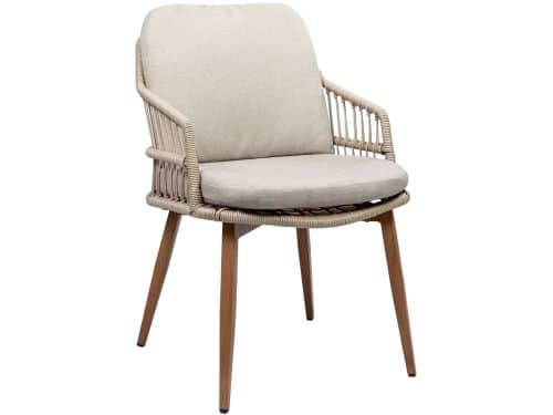 Dining tuinstoel Isabel | Sand/Wood | Rope