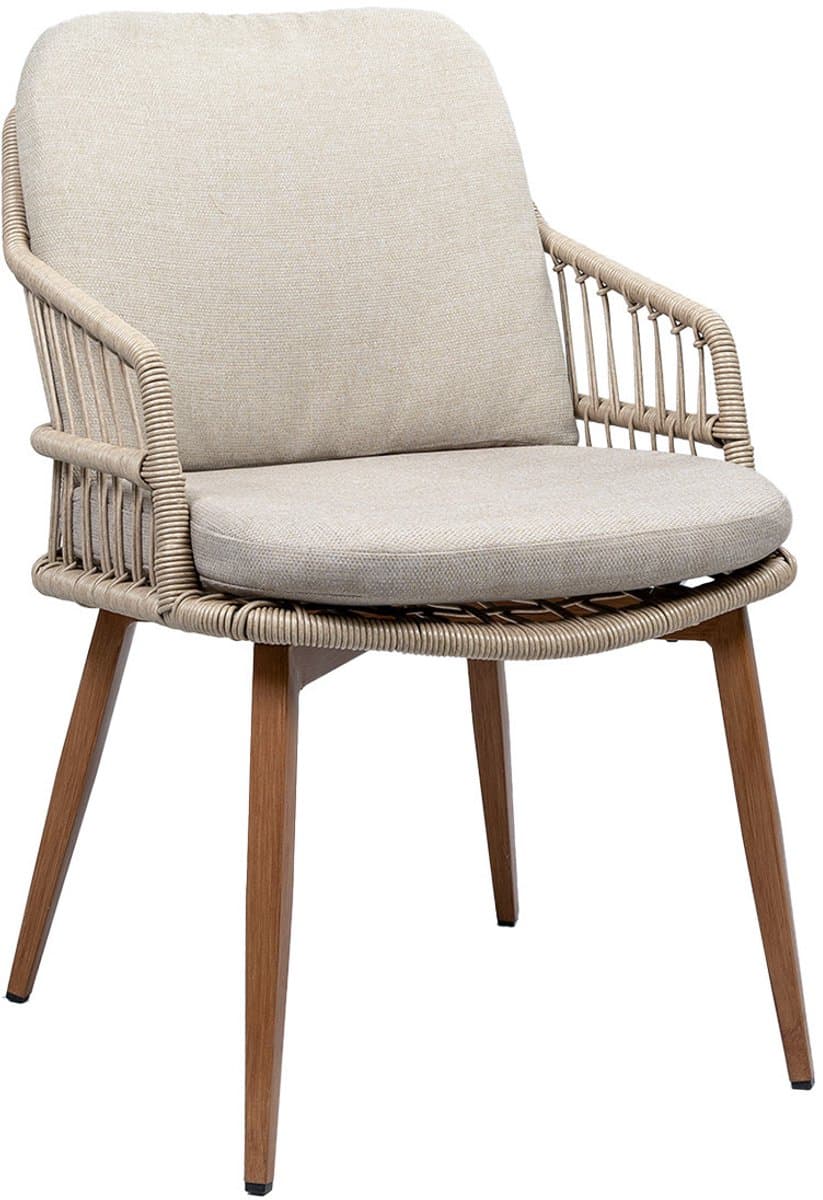 dining tuinstoel isabel | sand/wood | rope