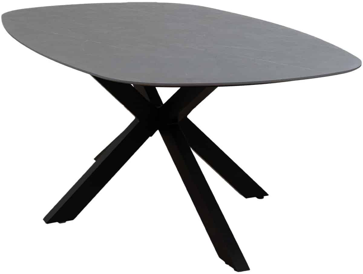 dining tuintafel barletta 180x115cm | desert pearl/black | aluminium &
