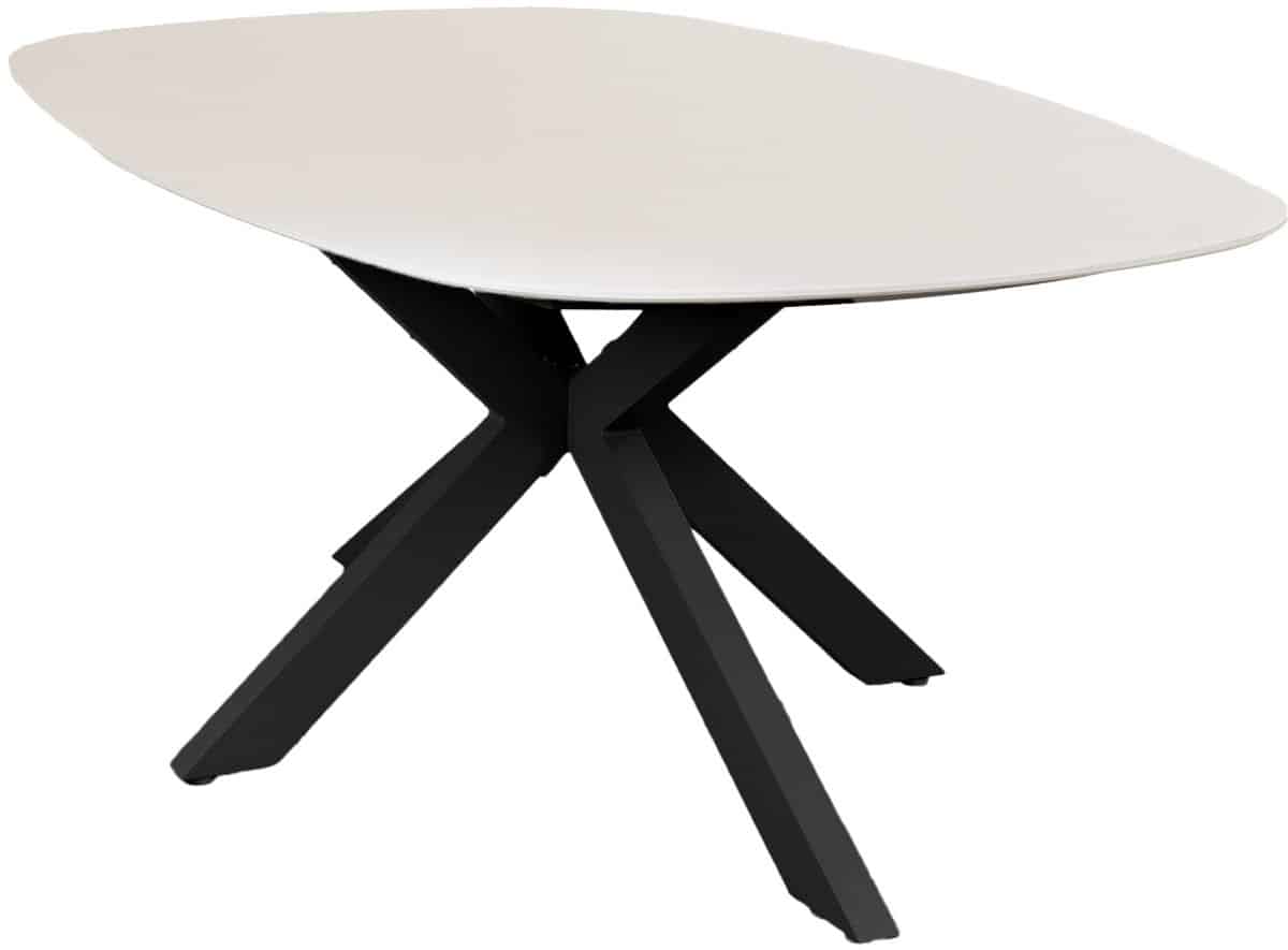dining tuintafel barletta 180x115cm | sandstone/black | aluminium & kunststof