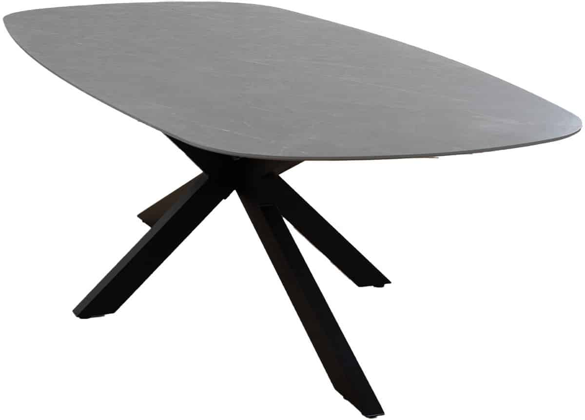 dining tuintafel barletta 240x115cm | desert pearl/black | aluminium &