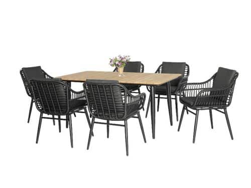 Diningset Gatteo Borghi Black Oosterik Home - Oosterik home