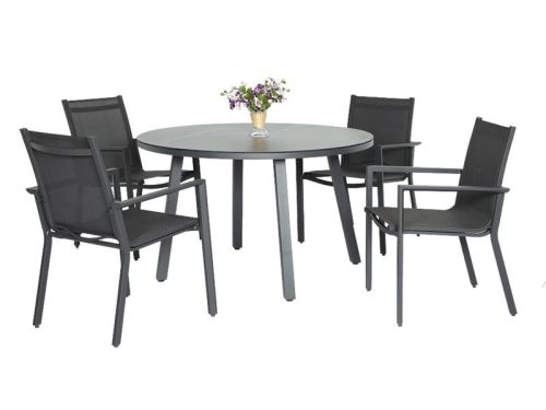 Diningset Pinerolo Chieri Grey Oosterik Home - Oosterik home