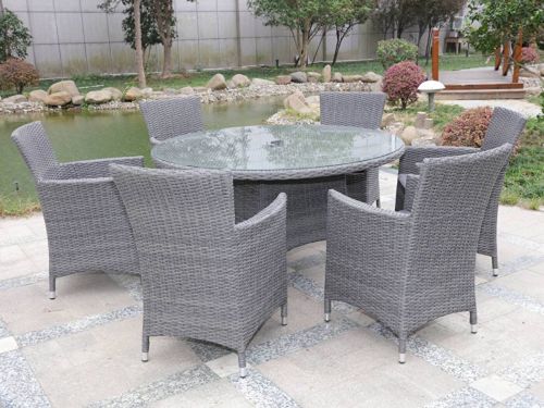 Diningset rond - 7 delig - Eettafel met 6 stoelen