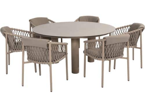 Donato Allora dining tuinset 160xH75 7 delig printed ceramic latte