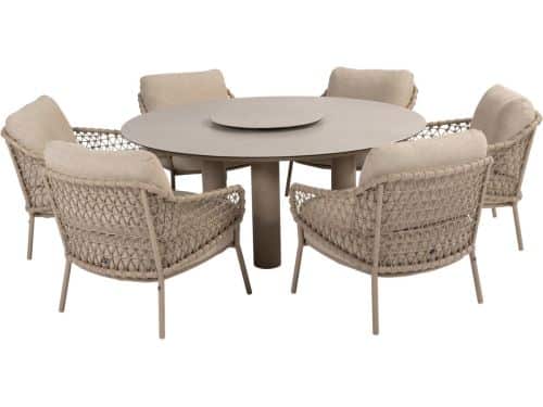 Donato Sardinia low dining set 8 delig 160 cm rond