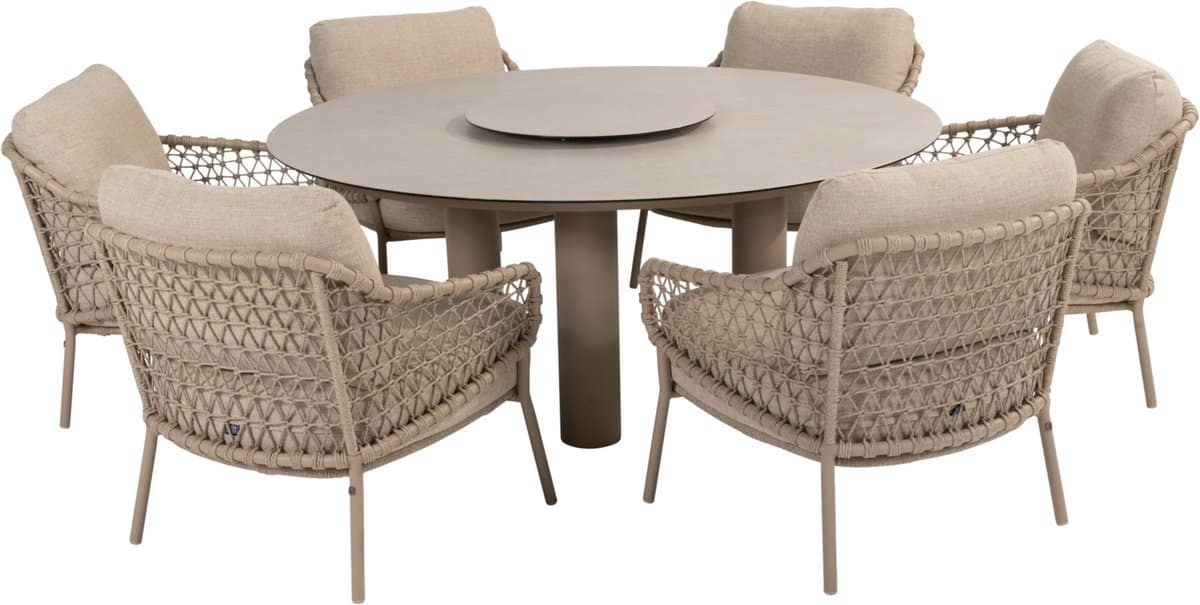 donato sardinia low dining set 8 delig 160 cm rond