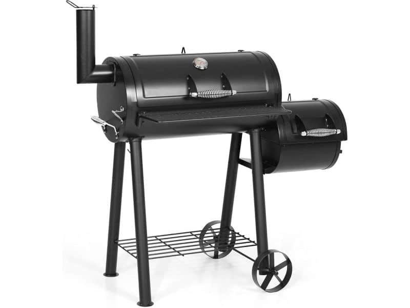 Draagbare BBQ Houtskool Grill met Offset Roker voor Camping en