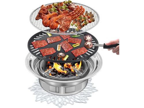 Draagbare BBQ Houtskool Grill voor Buiten, Ronde Anti