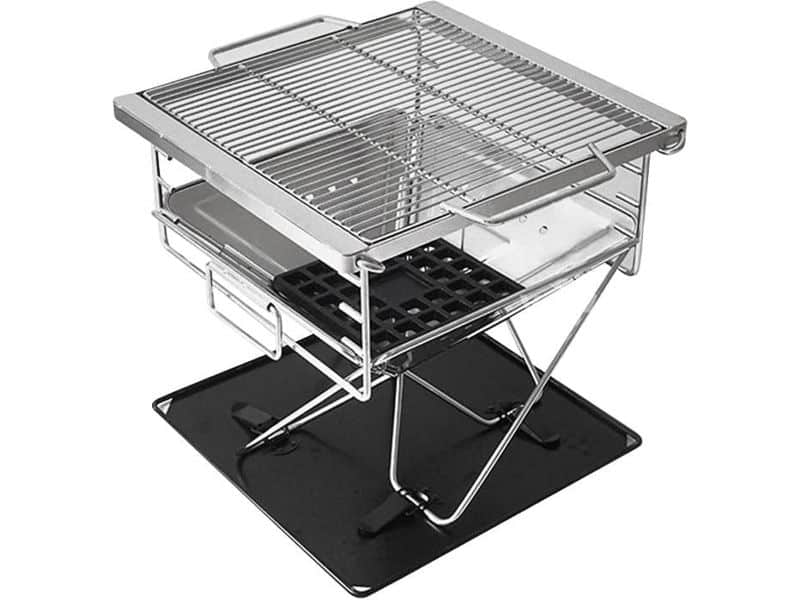 Draagbare Houtskool BBQ Grill Kampvuur Camping - Opvouwbaar RVS Vuurplaats