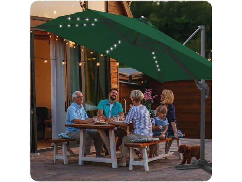 Draaibare Zweefparasol 300 cm en 350 cm - Kantelbare Terrasparasol