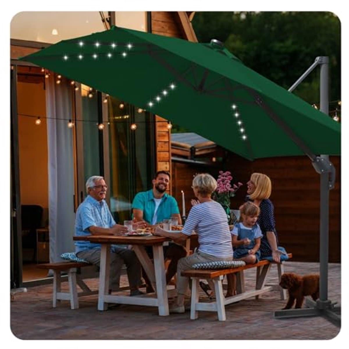 draaibare zweefparasol 300 cm en 350 cm kantelbare terrasparasol