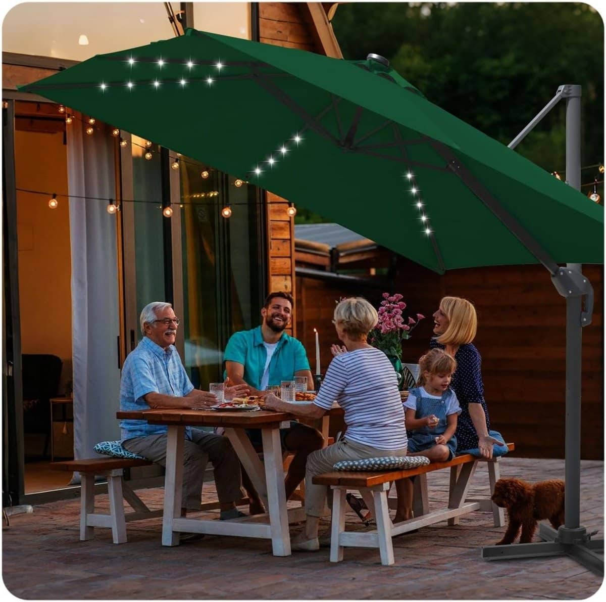 draaibare zweefparasol 300 cm en 350 cm kantelbare terrasparasol