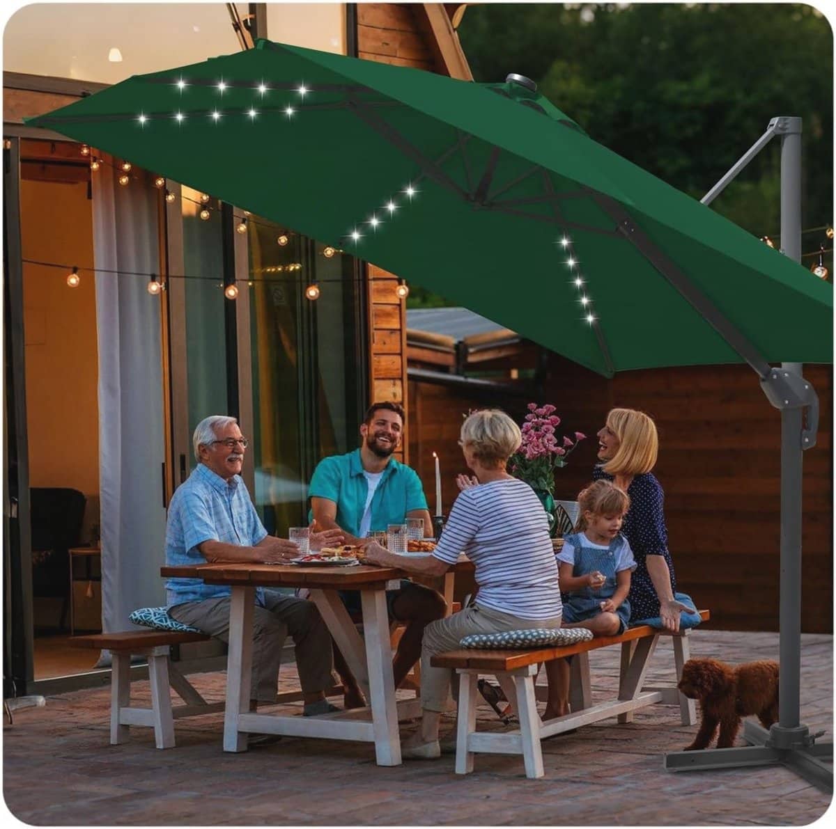 draaibare zweefparasol 300 cm en 350 cm kantelbare terrasparasol