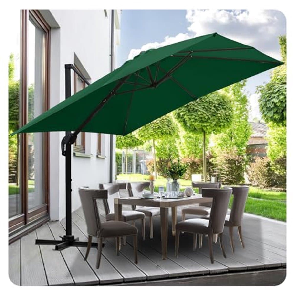 draaibare zweefparasol 300 cm en 350 cm terrasparasol met
