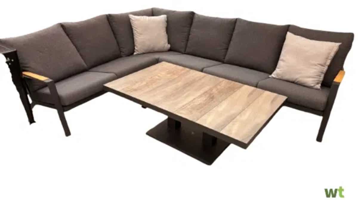 driesprong collection lausanne hoek loungeset incl. codell teak antraciet