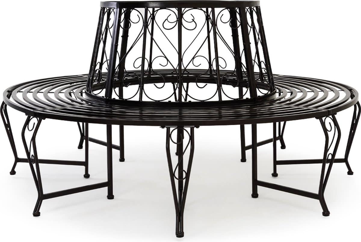 dub boombank tuinzetel zwart metaal Ø160