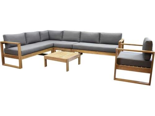 Dubai hoek loungeset 6 delig teak