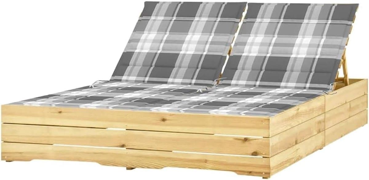 dubbele ligstoel houten tuinstoel zandsteen ligbed 2 persoons