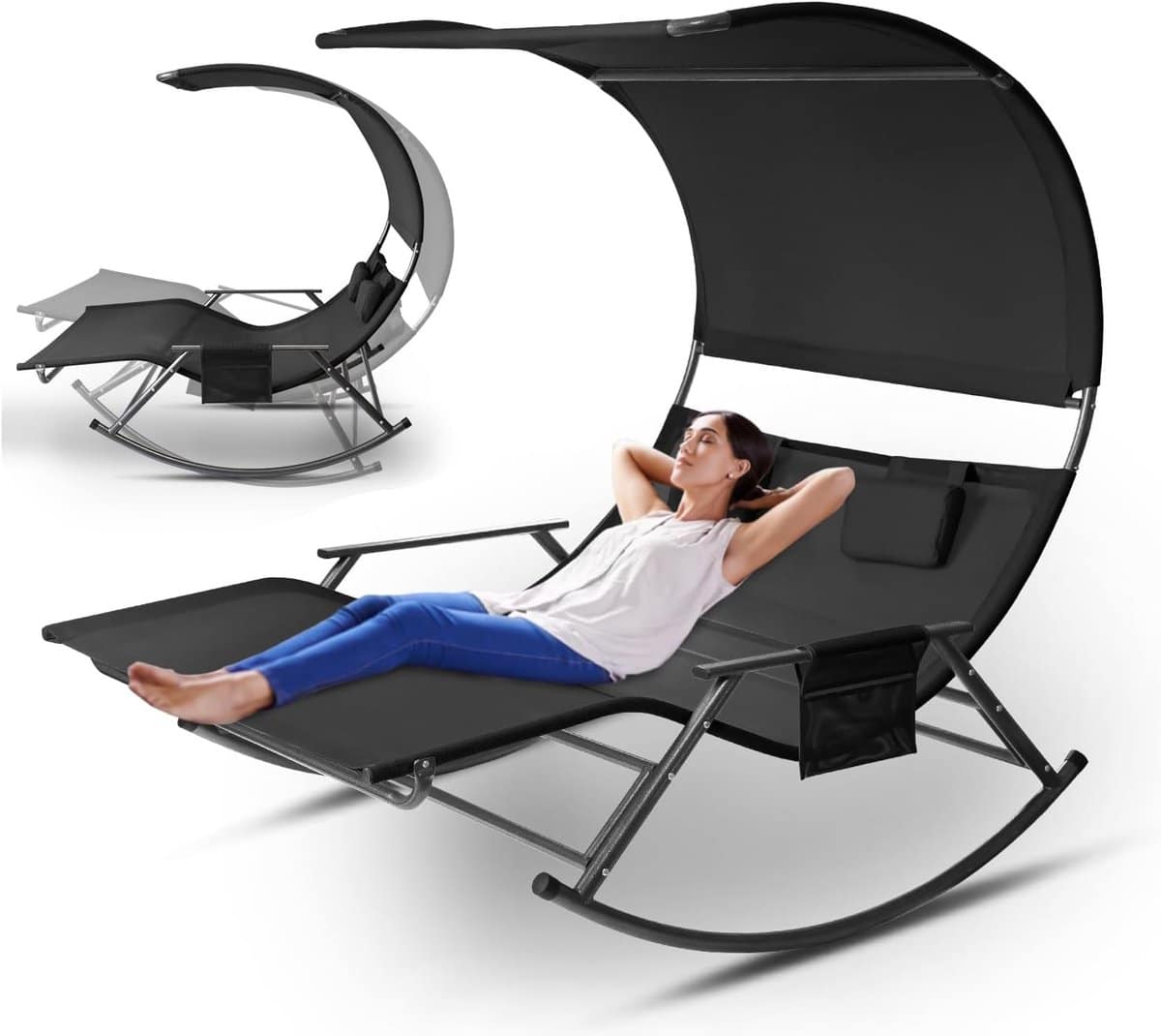 dubbele ligstoel ligbed twee personen buiten ontspannen