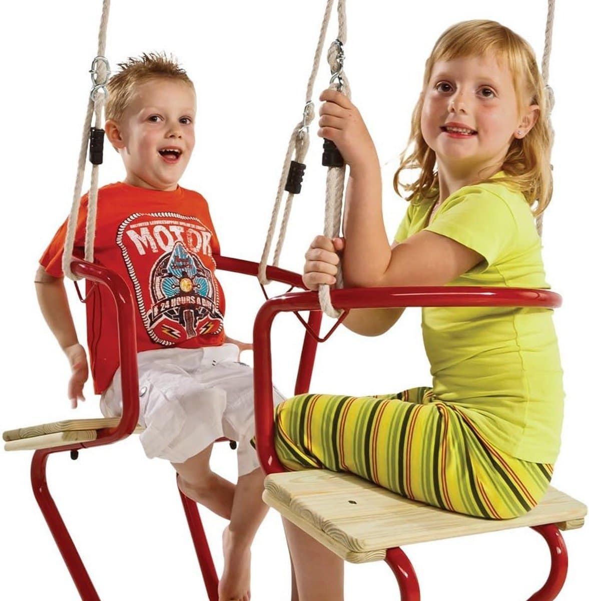 dubbele schommelbank rood tweezits schommel voor buiten