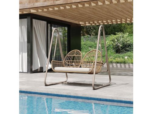 Dubbele Schommelbank voor Tuin en Buiten met Rugleuning