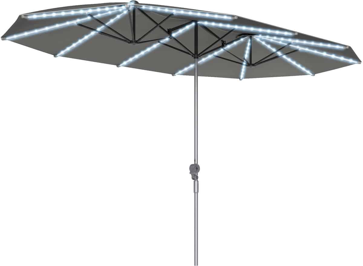 dubbele tuinparasol terrasparasol zweefparasol balkonparasol uv parasol