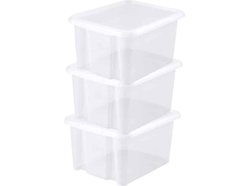 EDA Opbergbox 30L - 12x - wit - stapelbaar