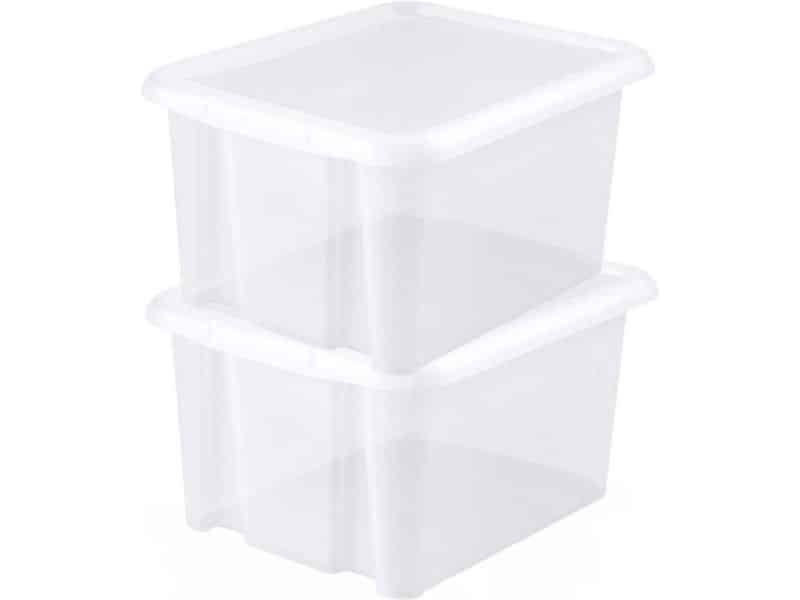 EDA Opbergbox 30L - 8x - wit - stapelbaar