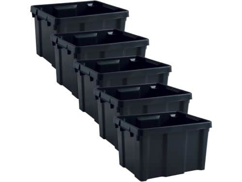 EDA Opbergbox/opbergkrat 30 L - 20x - zwart - kunststof