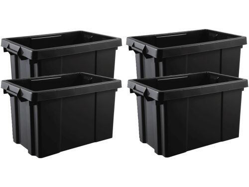 EDA Opbergbox/opbergkrat 54 L - 10x - zwart - kunststof