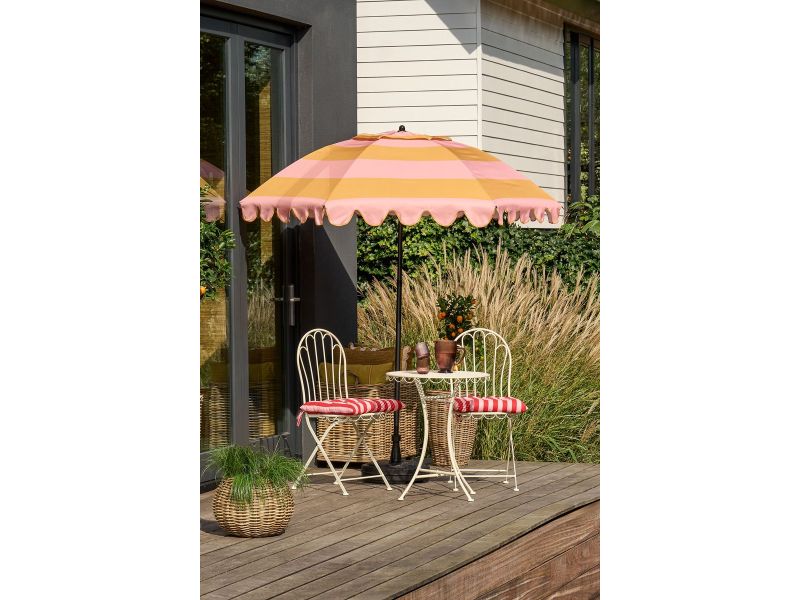 Edelman Jessy stokparasol streep geel - Ø197 x 238 cm