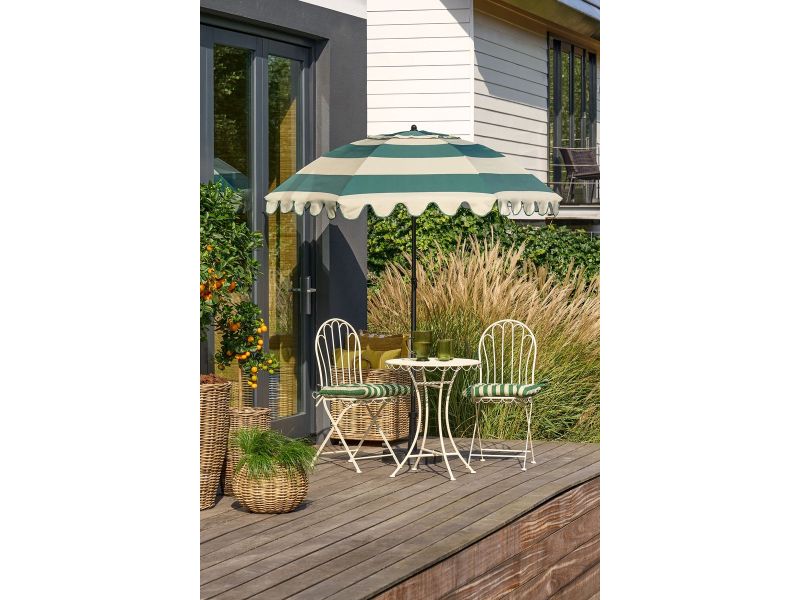 Edelman Jessy stokparasol streep groen - Ø197 x 238 cm