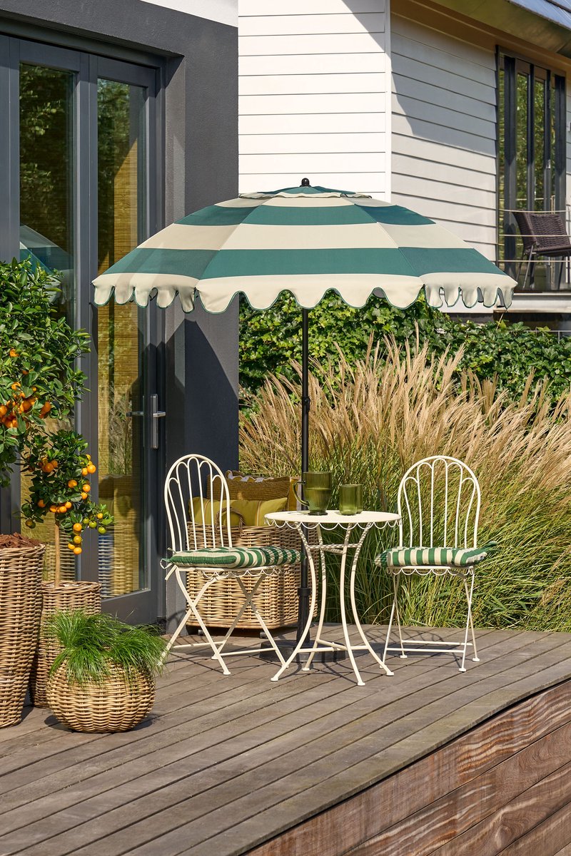 edelman jessy stokparasol streep groen Ø197 x 238 cm