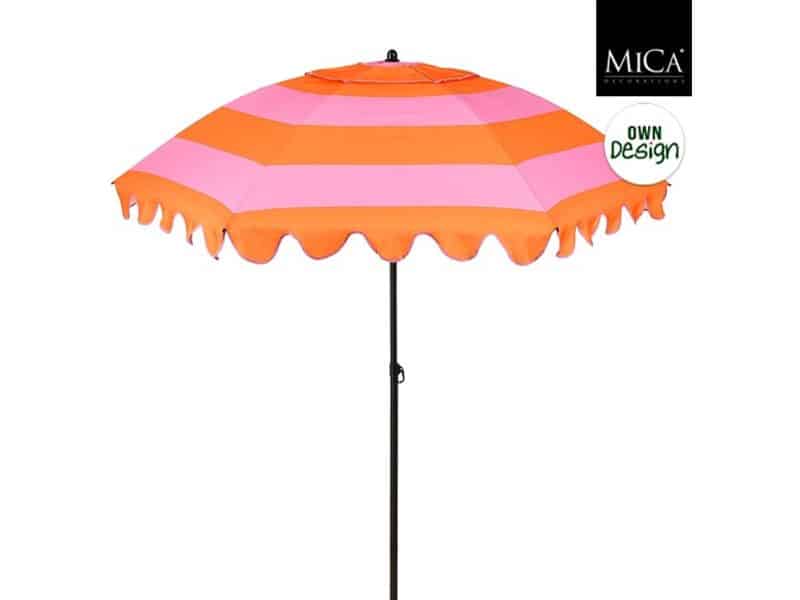 Edelman Jessy stokparasol streep oranje - Ø197 x 238 cm