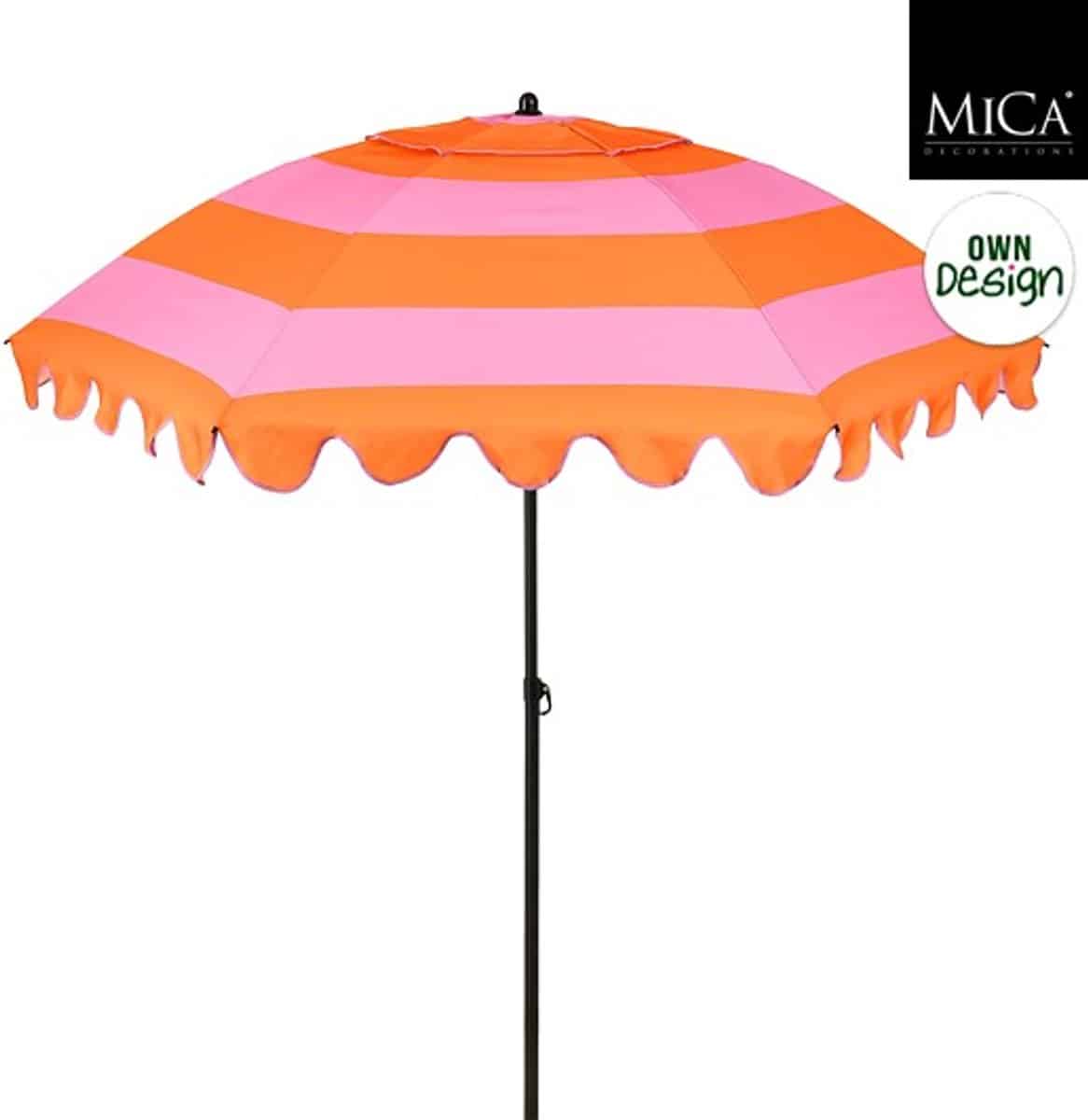 edelman jessy stokparasol streep oranje Ø197 x 238 cm