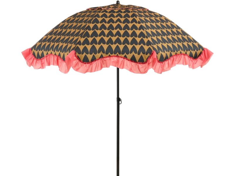 Edelman Mitchell parasol hart zwart - Ø220 x 238 cm
