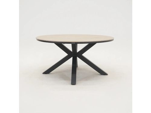 Edison tafel Ø122 cm zwart/teak