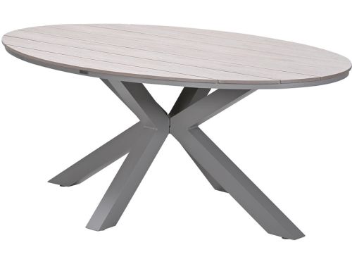 Edison tafel ovaal - 180x115 cm -taupe -light teak Vironwood