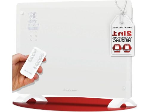 Elektrische verwarming met glazen front en X-vormig verwarmingselement