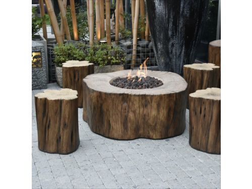 Elementi - Set Manchester Gashaard met 4 krukjes bruin