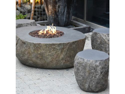 Elementi - Set Vesuvius Gashaard met 4 krukken - Vuurtafels